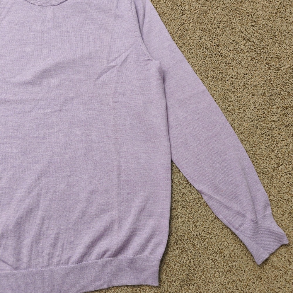 J.Crew Mens Medium Tall Italian Merino Wool Crewneck Sweater Heather Lilac G8278 - Picture 10 of 12